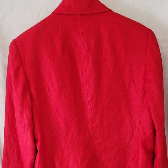 Talbots, Irish Linen cherry red blazer - Picture 2 of 4